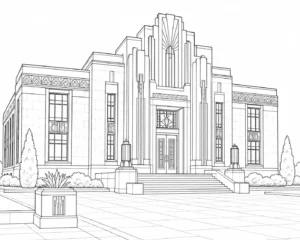 Ancient Archway Scene Coloring Page Set 5