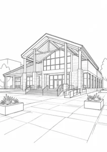 Detailed Angular Architecture Coloring Page