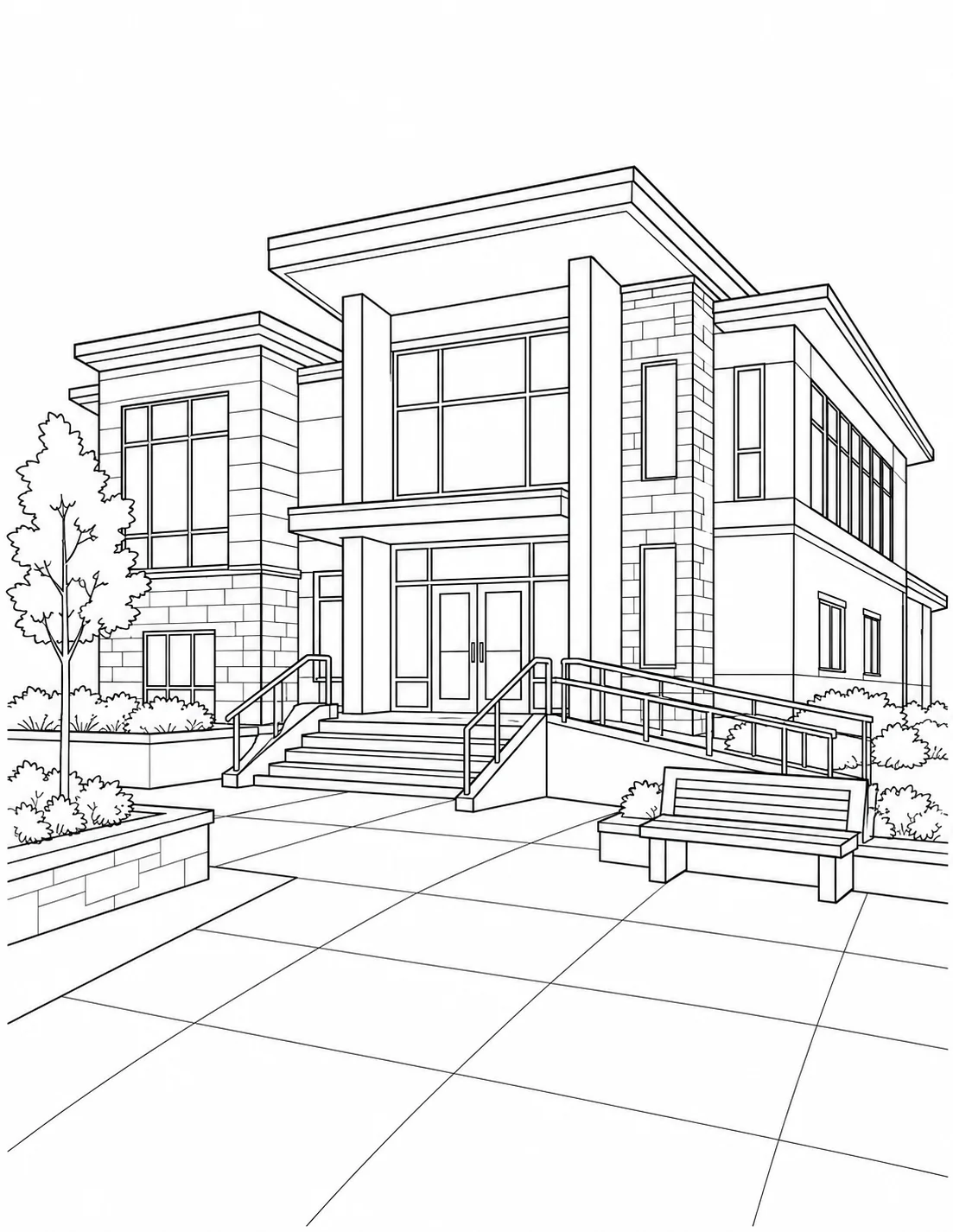 Angular Architecture Coloring Page for Adults