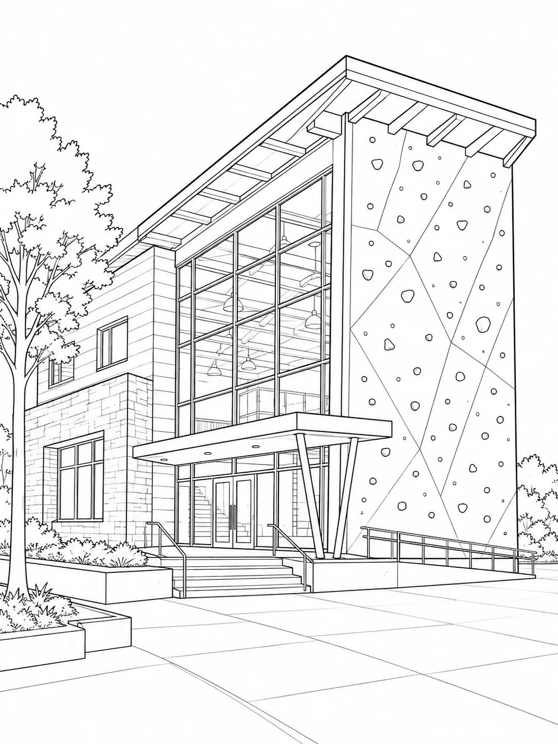 Printable Angular Architecture Coloring Sheet