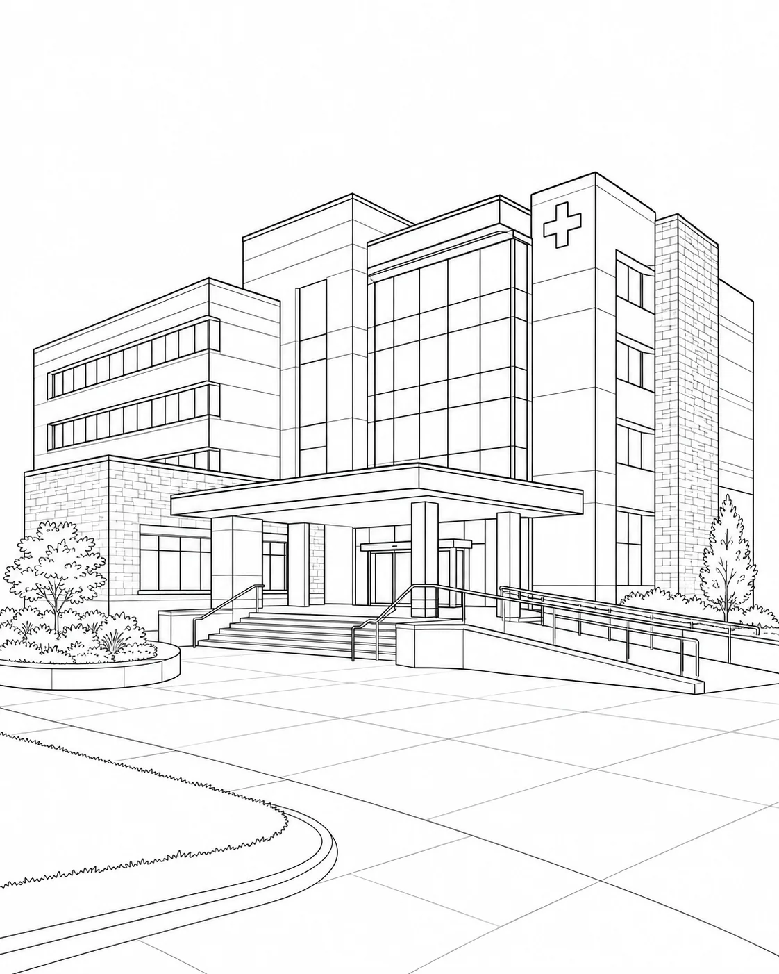Angular Architecture Scene Coloring Page Set 2