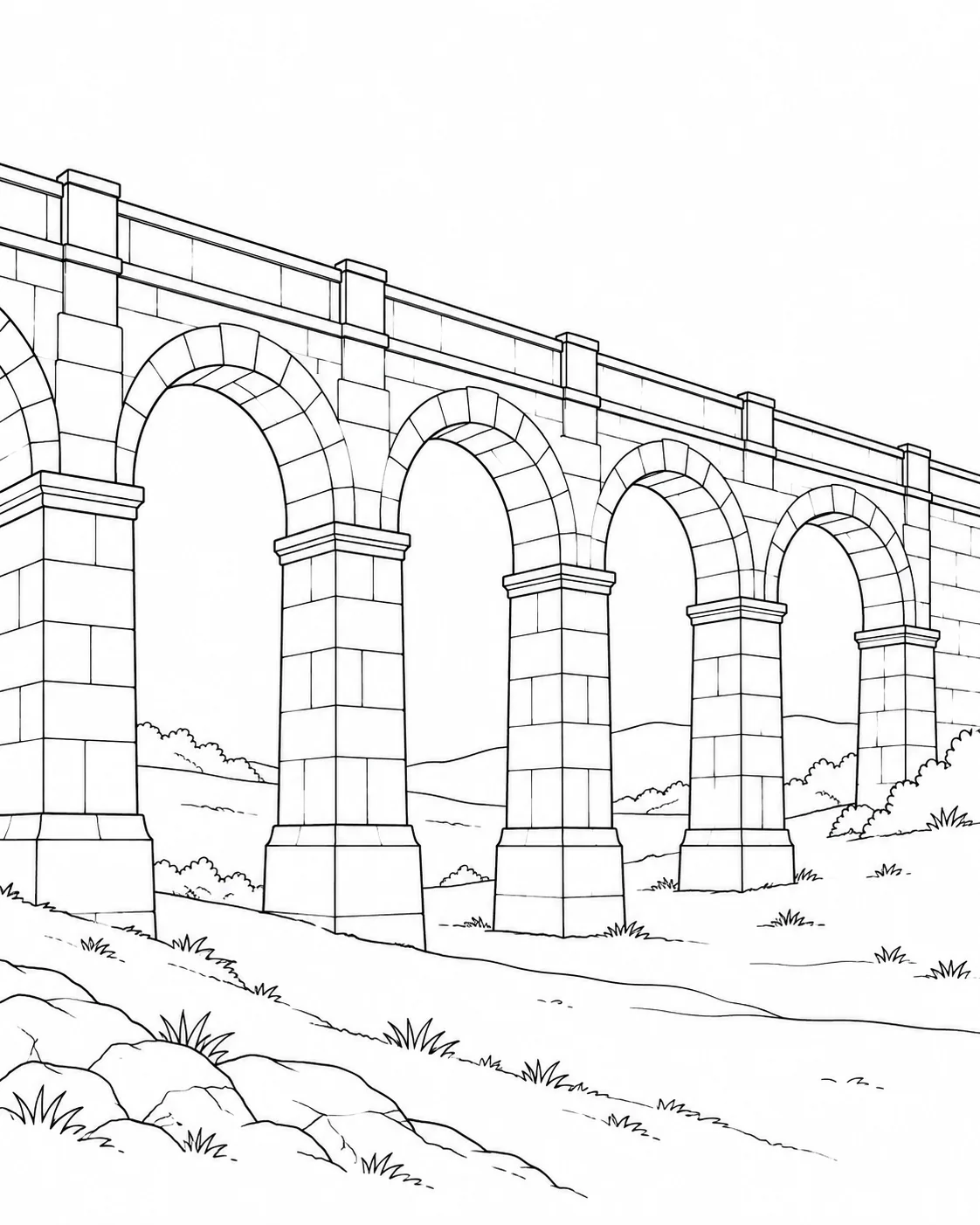 Architectural Line Pattern Coloring Page
