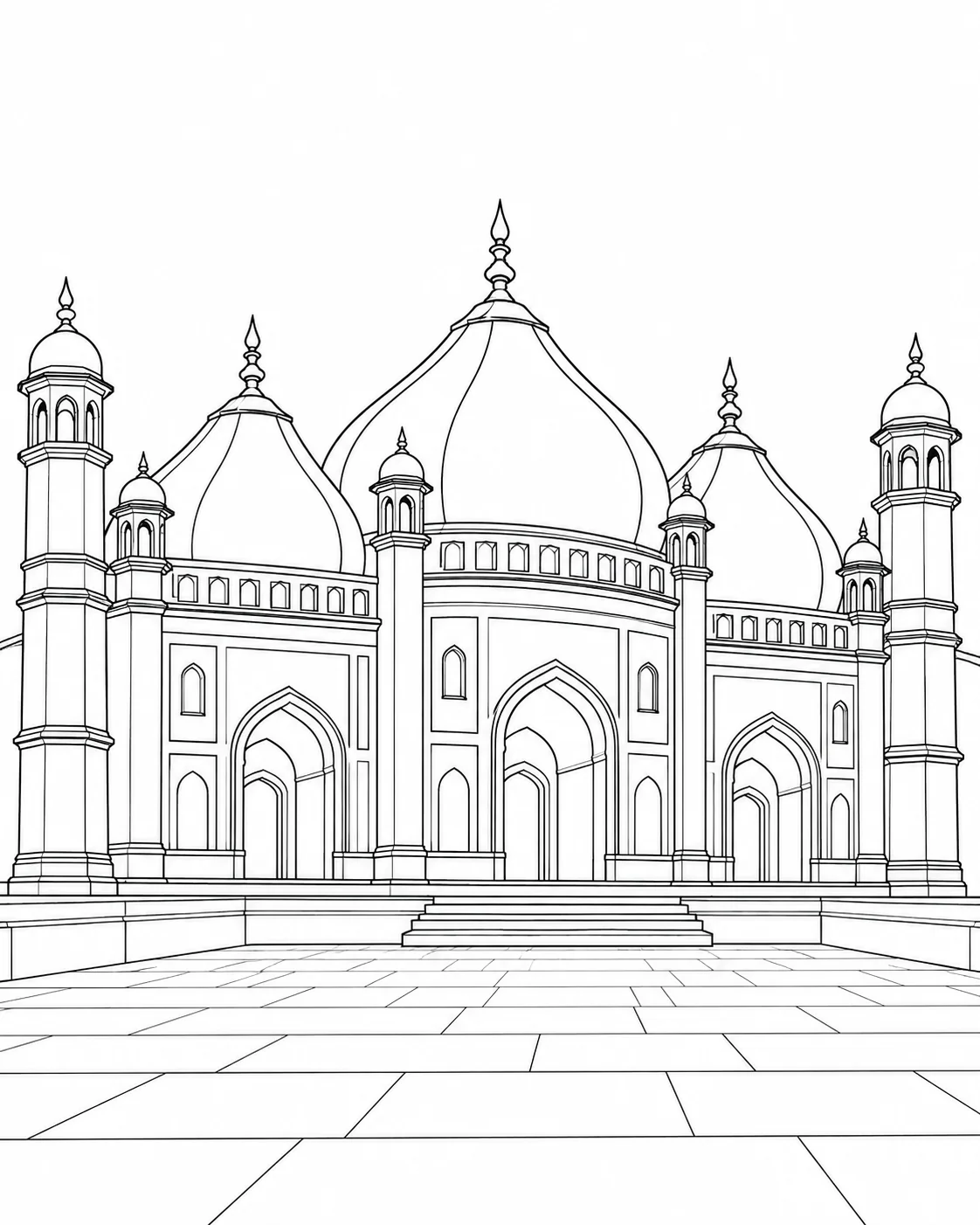 Detailed Architectural Line Pattern Coloring Page