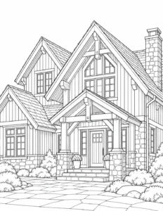 Architectural Line Pattern Coloring Page