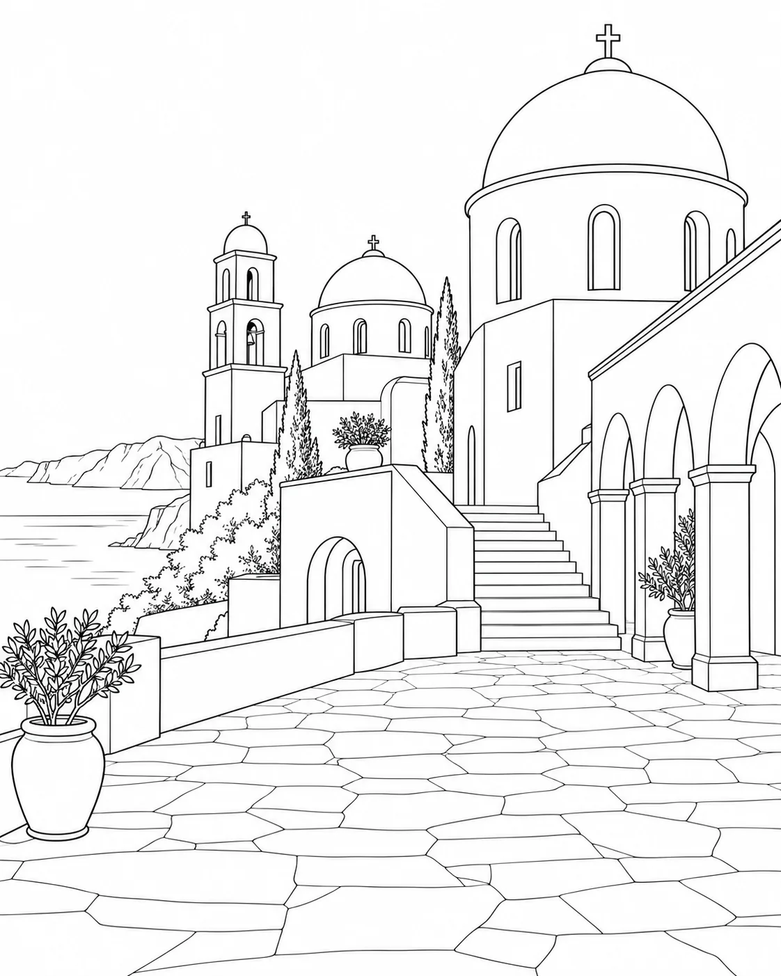 Printable Architectural Tile Pattern Coloring Sheet