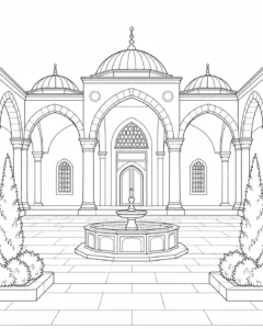 Architectural Tile Pattern Coloring Page