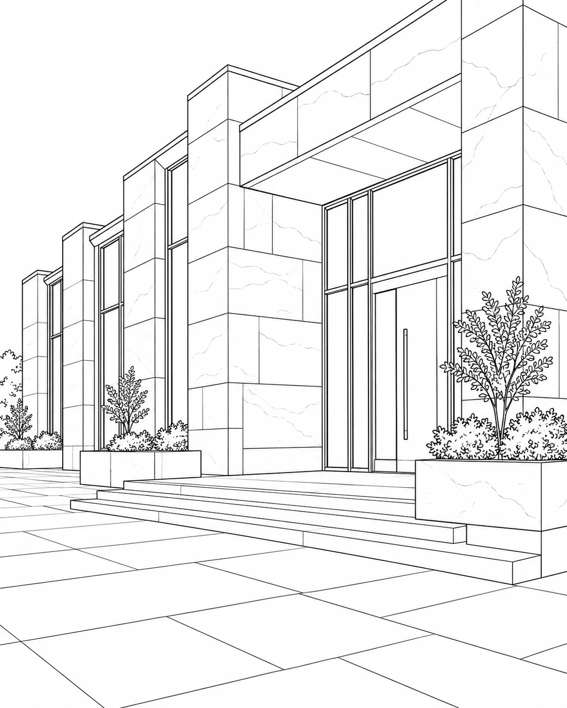 Detailed Architectural Tile Pattern Coloring Page
