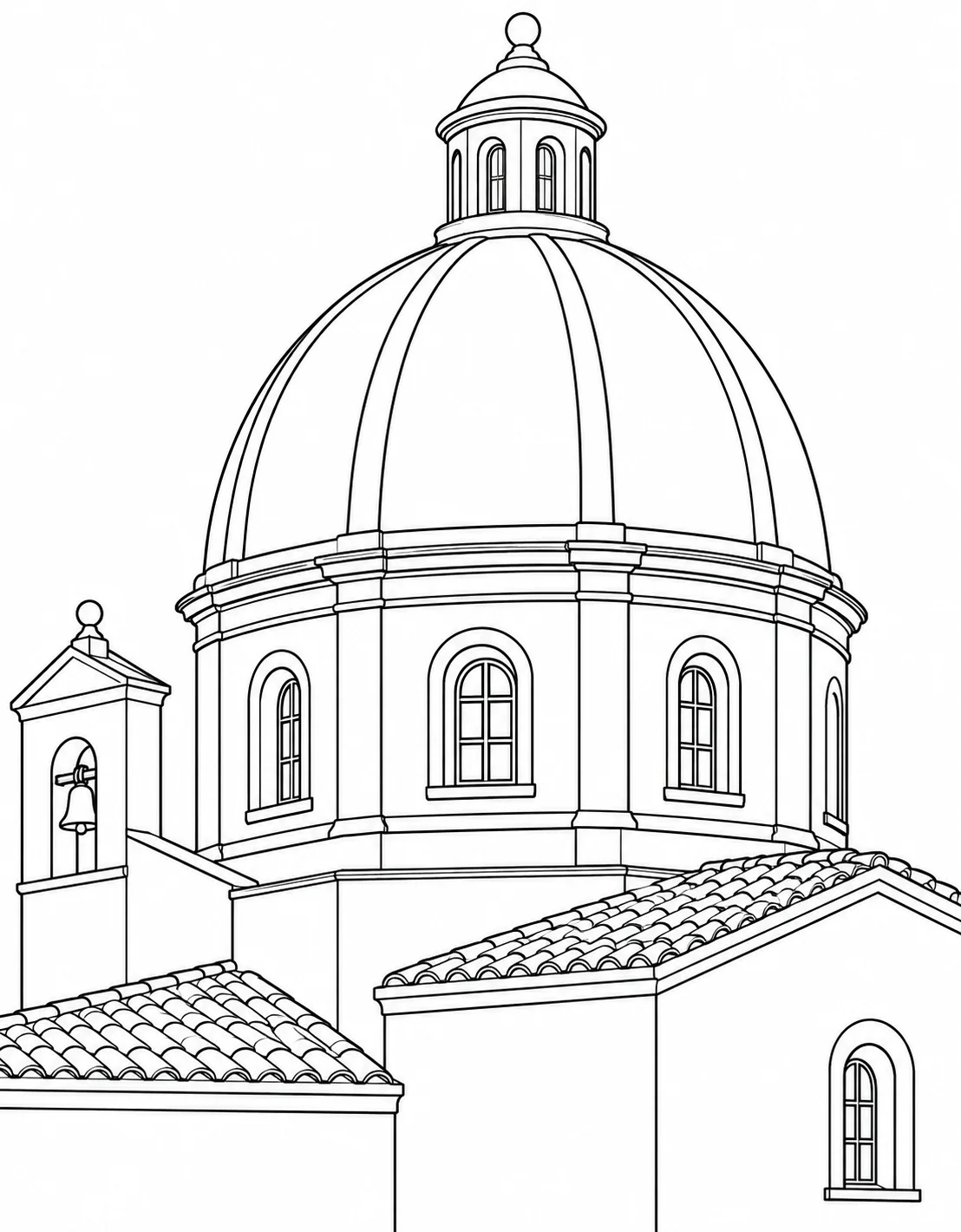 Detailed Classical Archway Coloring Sheet for Adults
