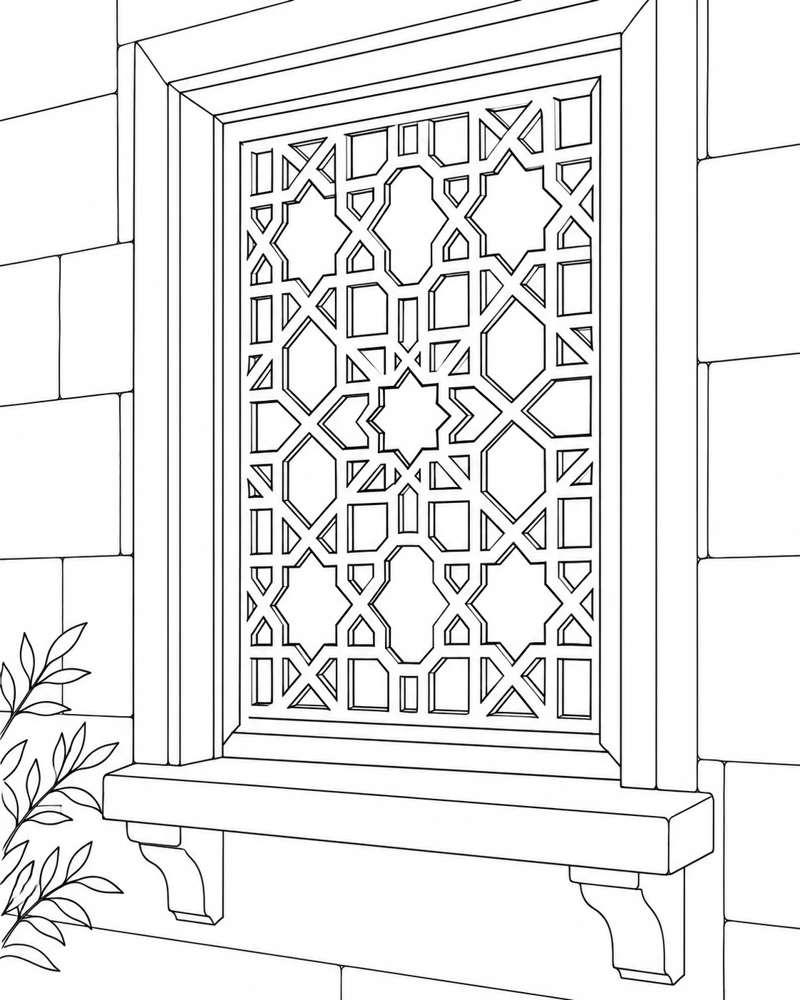 Classical Archway Scene Coloring Page