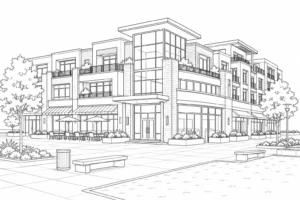 Printable Contemporary Villa Coloring Sheet