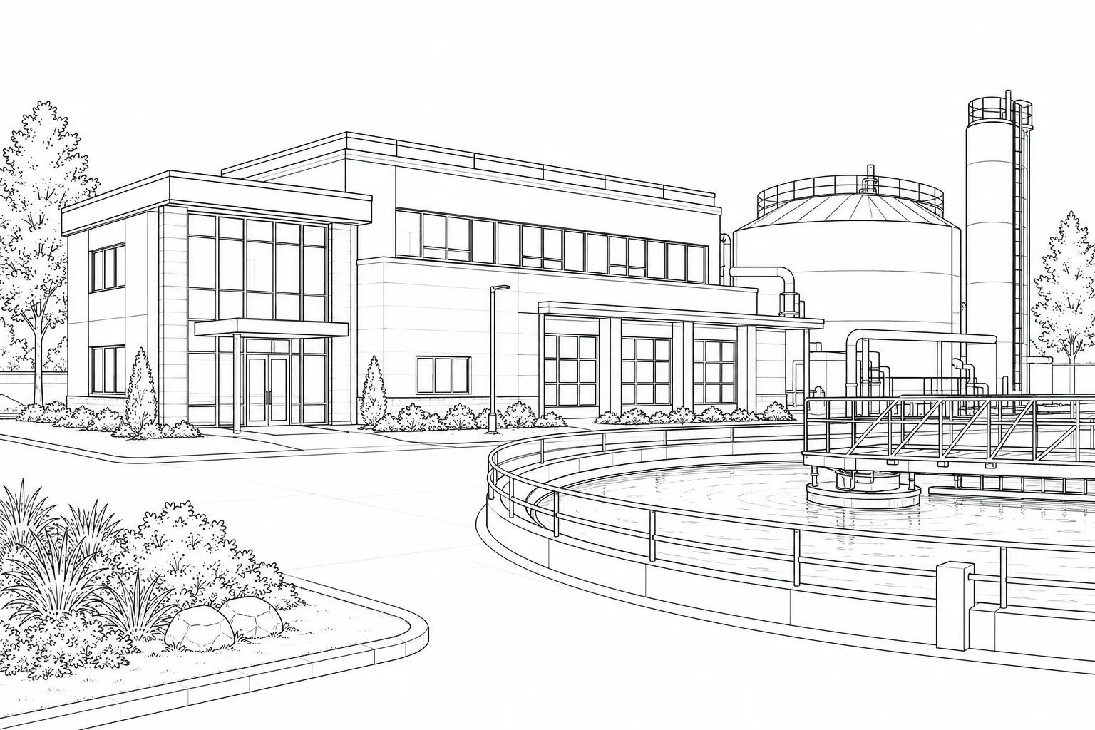 Free Printable Contemporary Villa Coloring Page