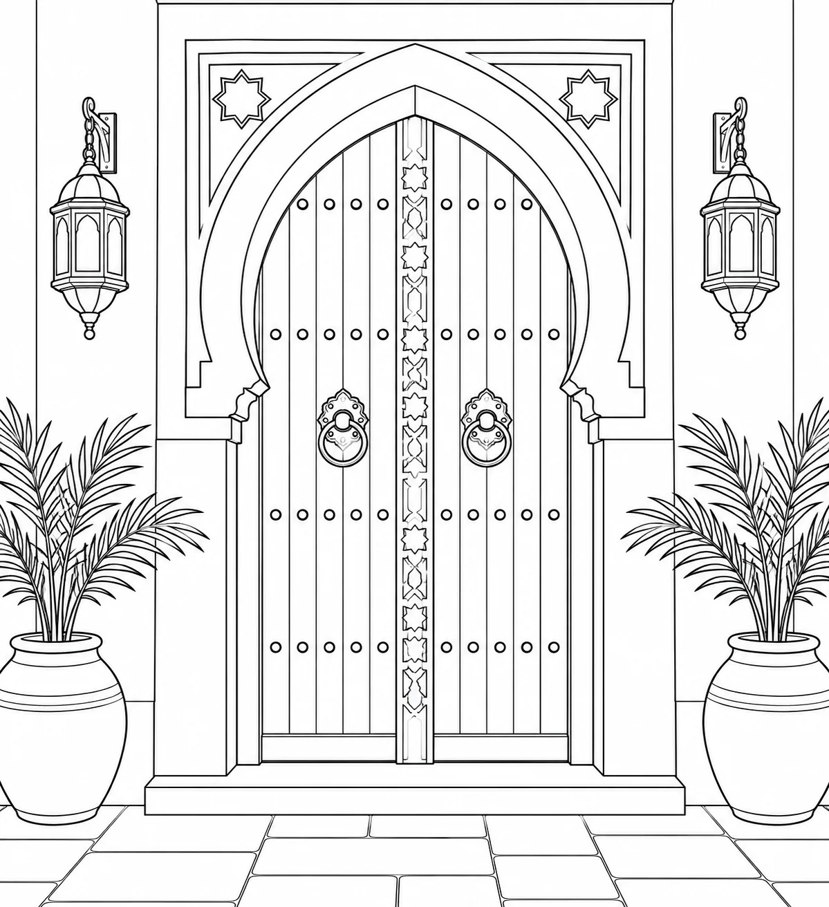 Corinthian Column Scene Coloring Page