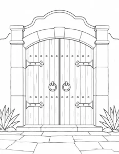 Corinthian Column Scene Coloring Page