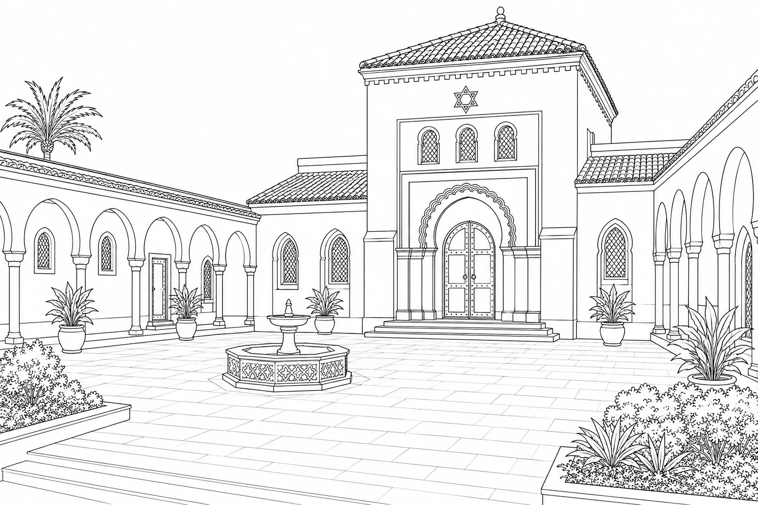 Free Cultural Street View Coloring Sheet