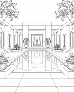 Detailed Decorative Arch Pattern Coloring Page