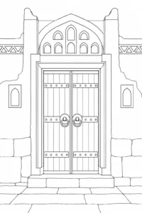 Decorative Balcony Scene Coloring Page
