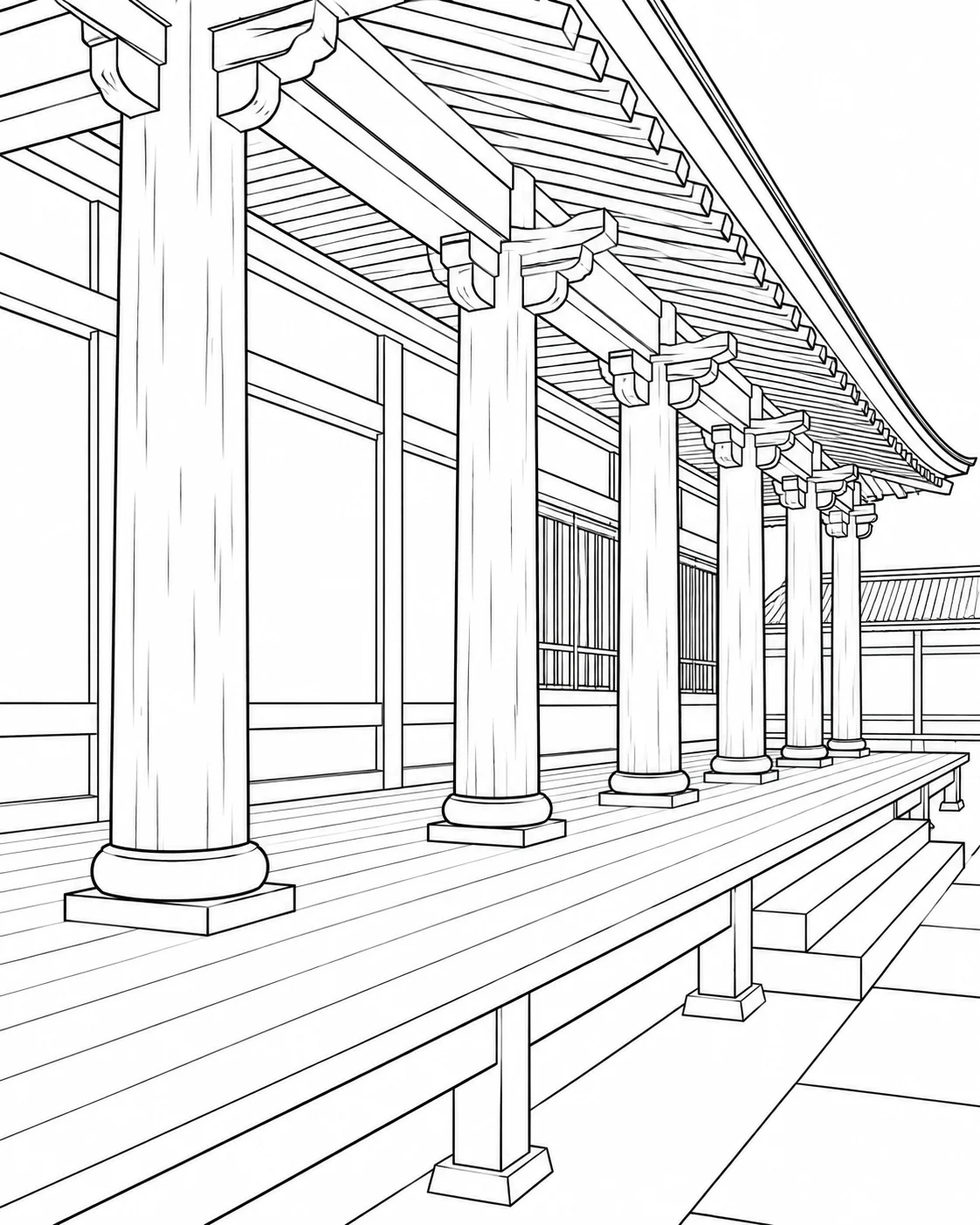 Decorative Column Pattern Coloring Page