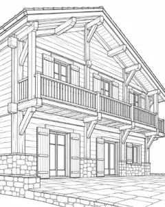 Decorative Column Pattern Coloring Page for Adults