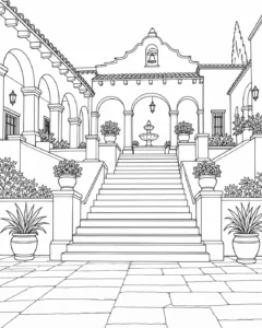 Decorative Column Pattern Coloring Page