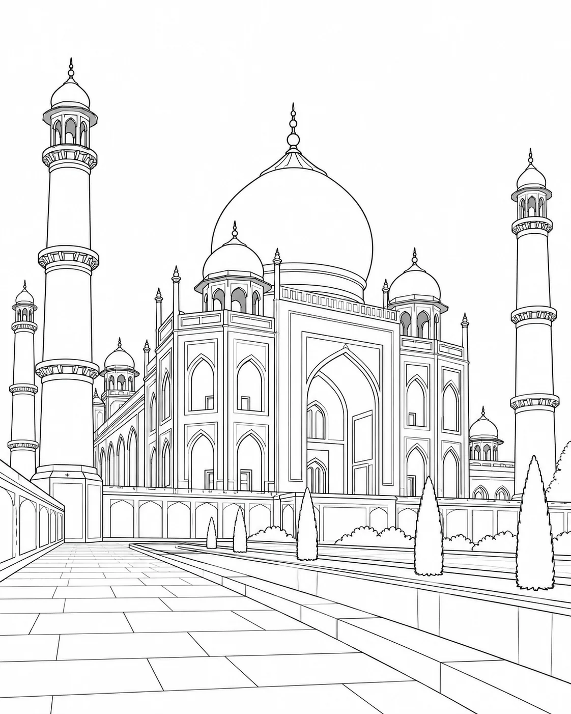Decorative Facade Pattern Coloring Page for Adults