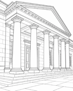 Printable Decorative Facade Pattern Coloring Sheet