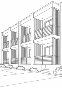 Decorative Facade Pattern Coloring Page