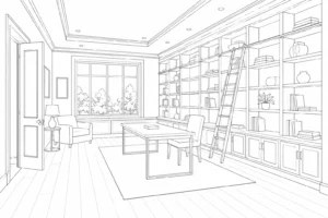Intricate Decorative Hallway Coloring Sheet