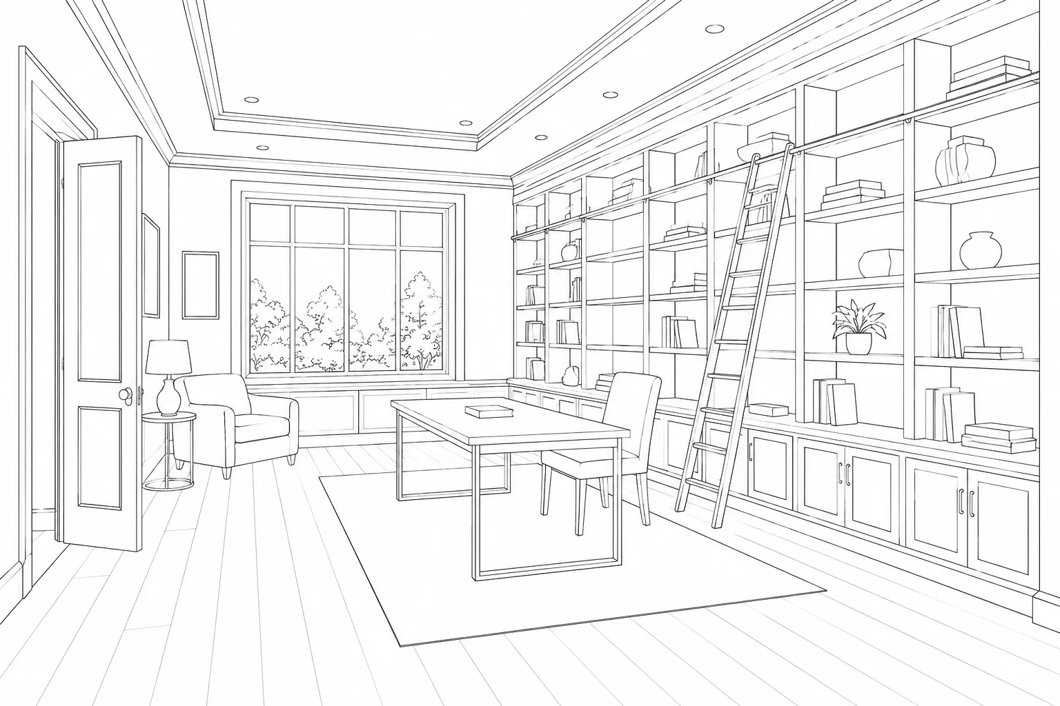 Intricate Decorative Hallway Coloring Sheet