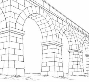 Decorative Roofline Scene Coloring Page Set 2