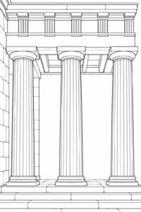 Decorative Roofline Scene Coloring Page Set 3