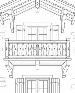 Decorative Stone Arch Scene Coloring Page Set 2