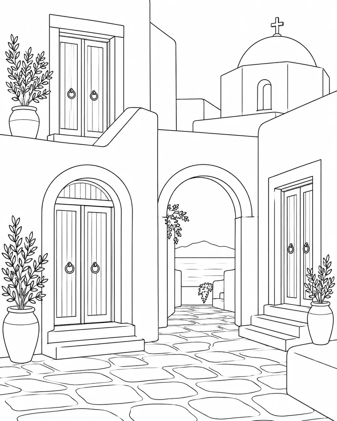 Detailed Detailed Window Pattern Coloring Page