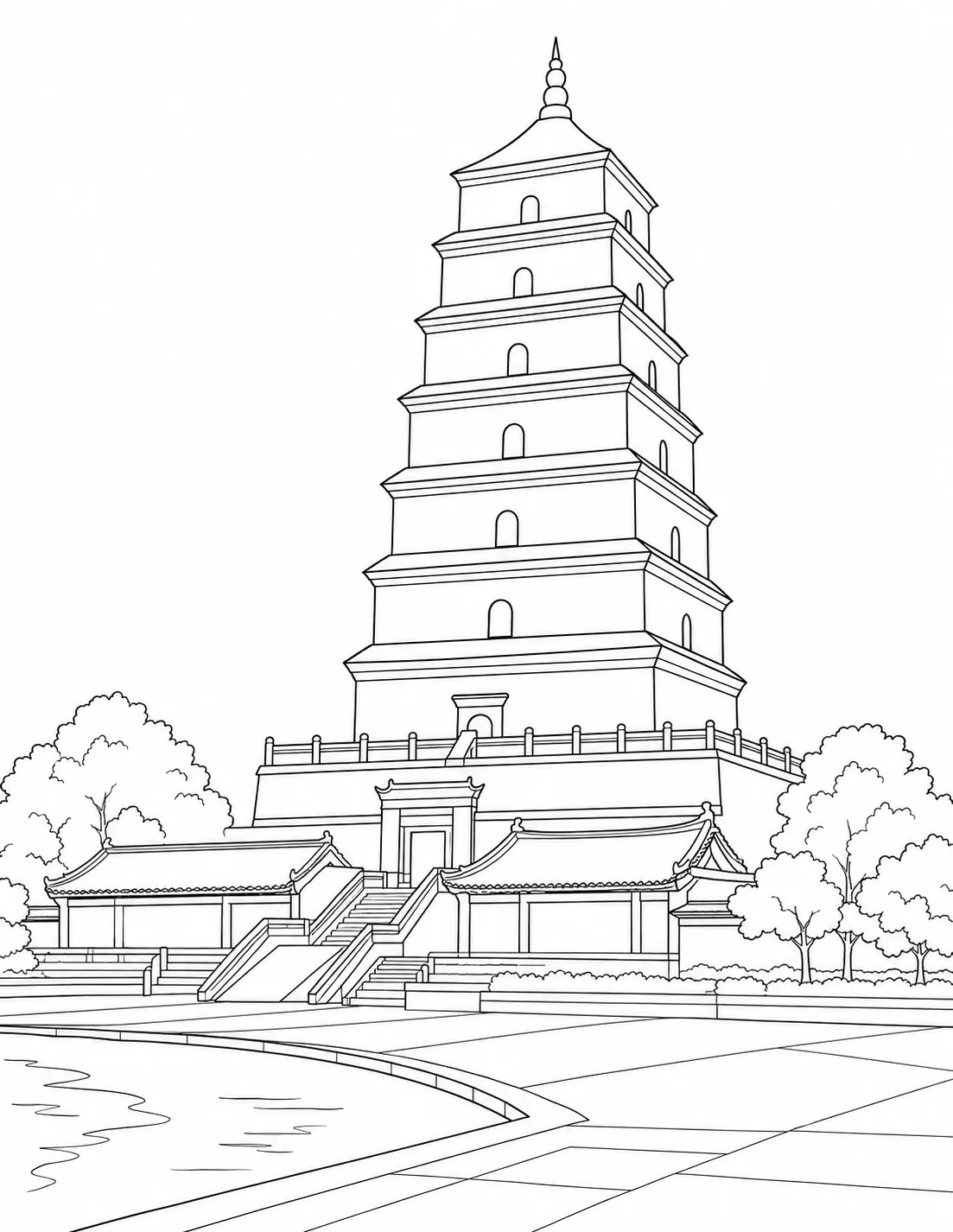 Famous Bridge Scene Coloring Page Set 3