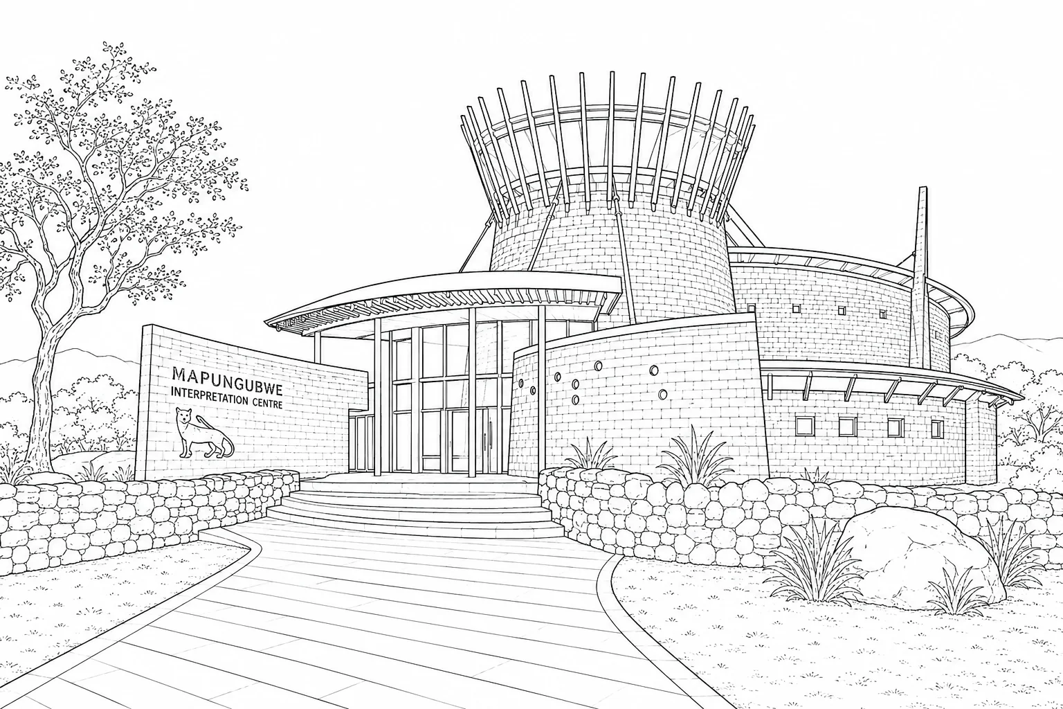 Famous Bridge Scene Coloring Page