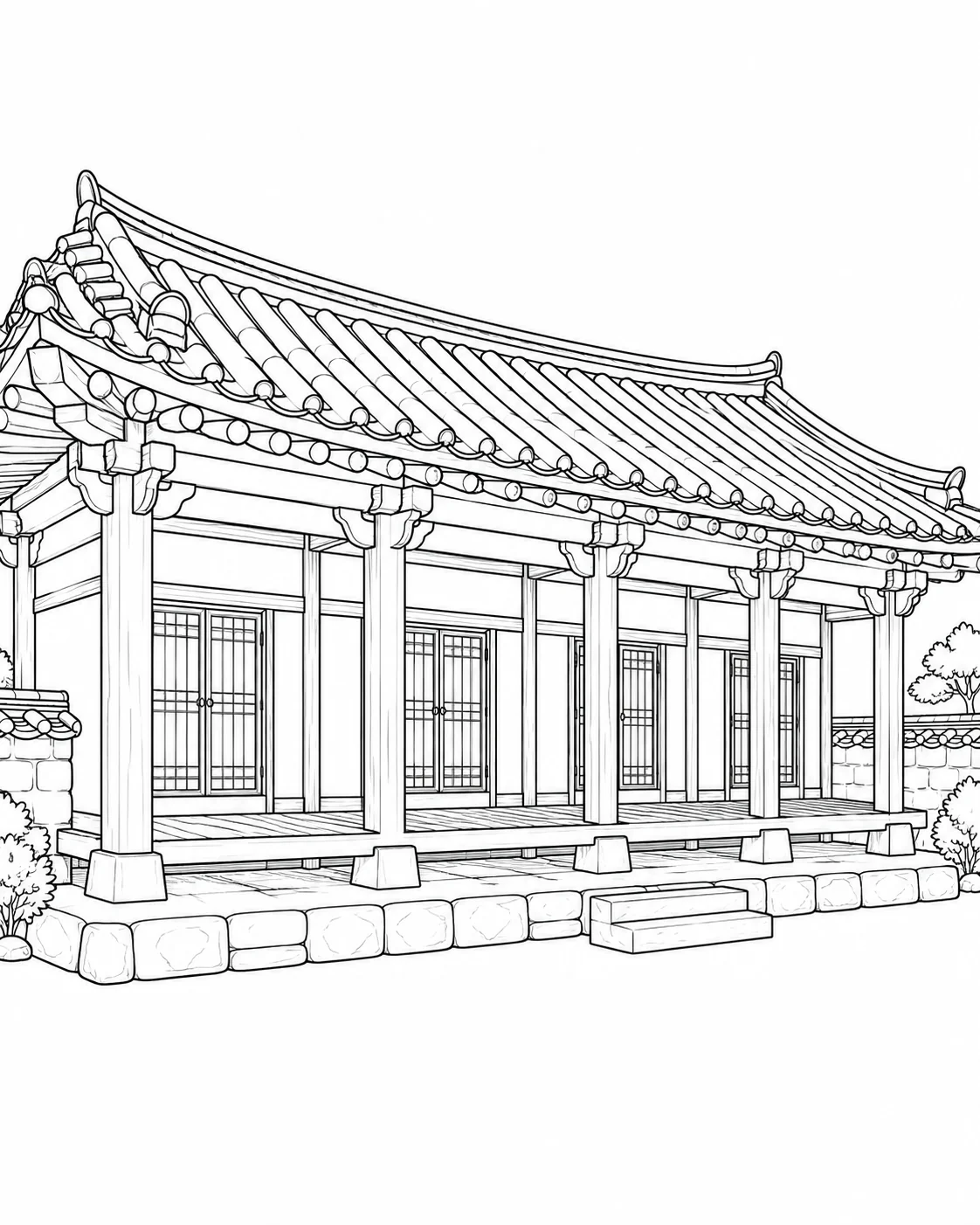 Geometric Architecture Design Coloring Page