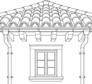 Geometric Architecture Detail Scene Coloring Page Set 3
