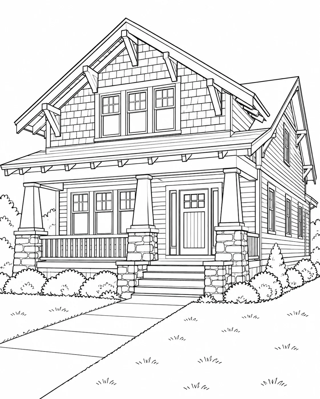 Geometric Building Pattern Coloring Page
