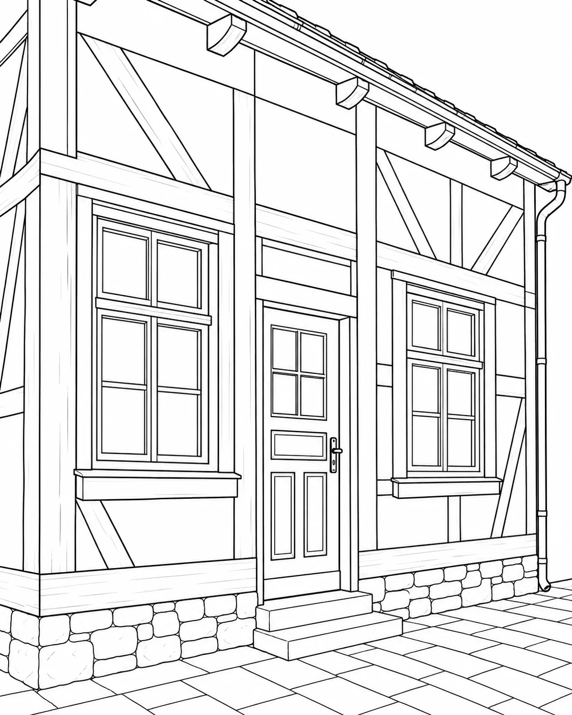 Detailed Grand Entrance Detail Coloring Page