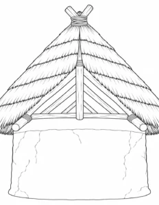 Grand Entrance Detail Scene Coloring Page Set 2