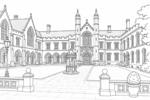 Heritage Mansion Scene Coloring Page Set 4