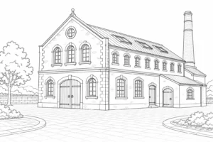 Historic Landmark Scene Coloring Page Set 3