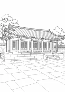 Historic Mosque Scene Coloring Page Set 3