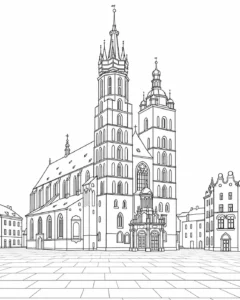 Historic World Landmark Scene Coloring Page Set 2