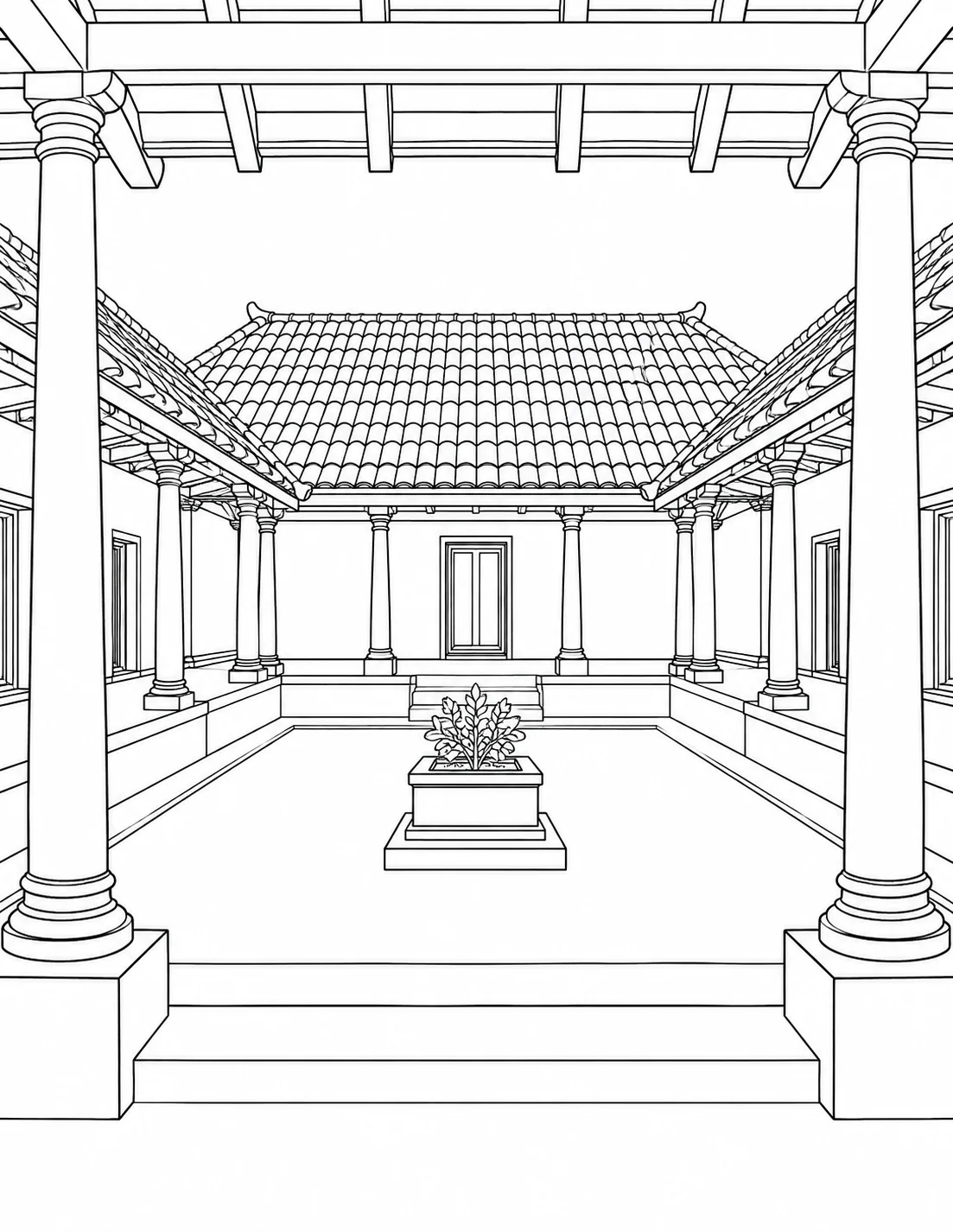 Detailed Intricate Architecture Pattern Coloring Page