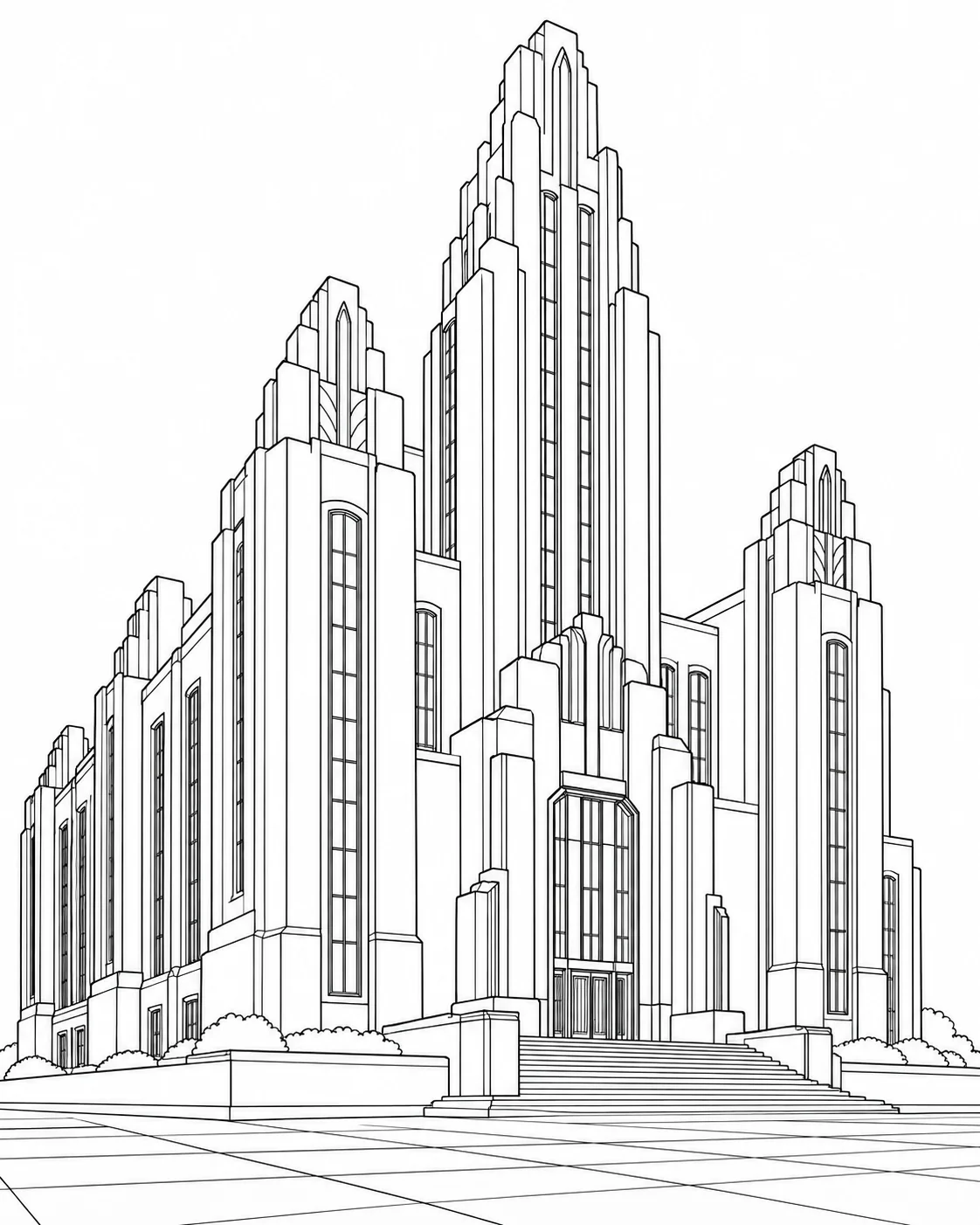 Printable Intricate Architecture Pattern Coloring Sheet