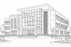 Modern Balcony House Coloring Page