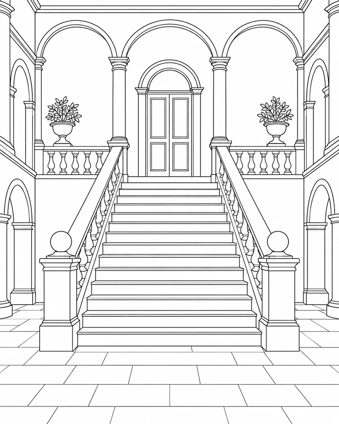 Detailed Ornamental Ceiling Coloring Page