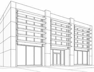 Detailed Ornamental Facade Design Coloring Page