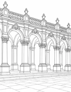 Patterned Building Front Coloring Page