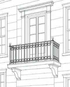 Patterned Tile Wall Scene Coloring Page Set 2